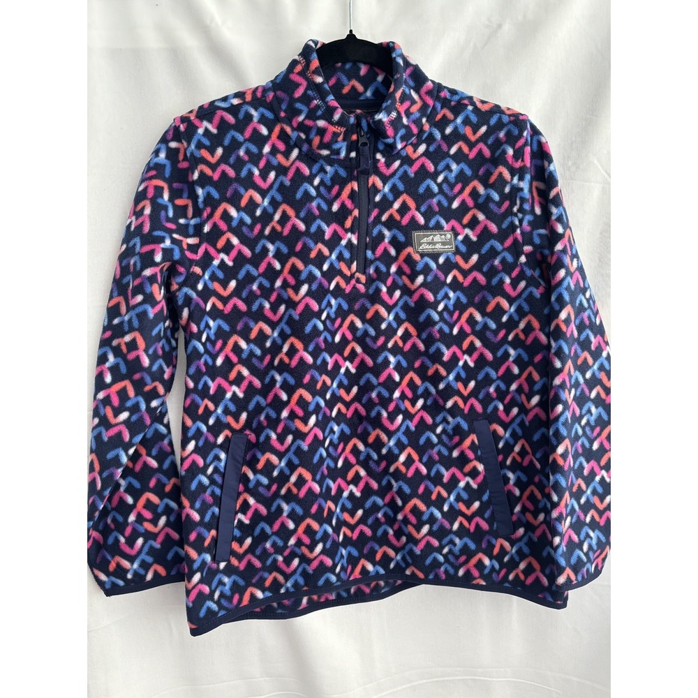 Eddie Bauer Girls Youth Large (14/16) Fleece Jacket  partial zip pink purple